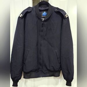 Neptune Garment Co. Thinsulate black military bomber jacket men's size 46